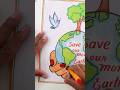 Earth day poster drawing save the earth earth easy drawing