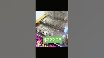 Putting 1000 Quarters in a Coin Pusher - How Much Will I Win Back? #shorts