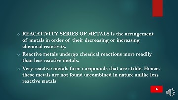 |LEARNING SCIENCE THE EASY WAY| The reactivity series of metals