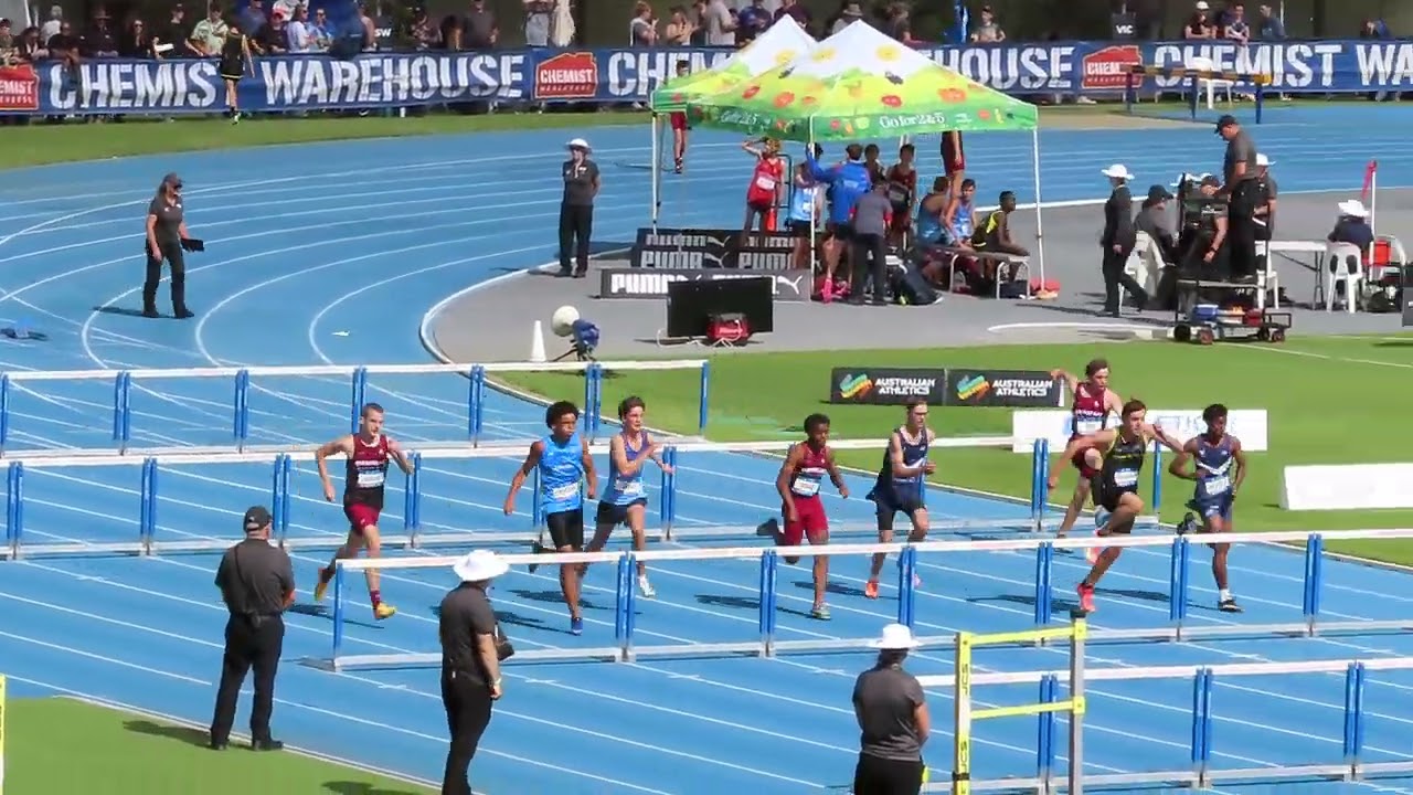 Ht2. 100m Hurdles U16 Men, 2025 Australian Athletic Championships, Perth 4/04/2025