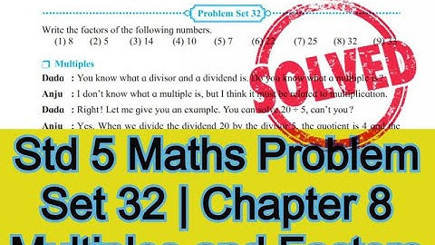 Std 5 Maths Problem Set 32 | Chapter 8 Multiples and Factors