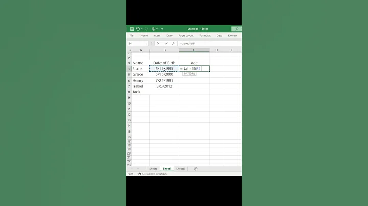 how to find your age in excel?  #shorts #viral #viralvideo #viralshorts #excel
