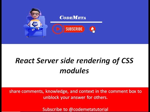 React Server side rendering of CSS modules #css #ssr #nextjs - YouTube