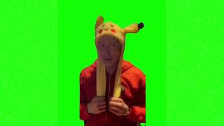 Picachu ears talking meme green screen