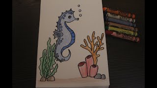 Learn About Seahorse Before We Start Drawing | Easy Drawing | Seahorse Drawing | Cute Seahorse