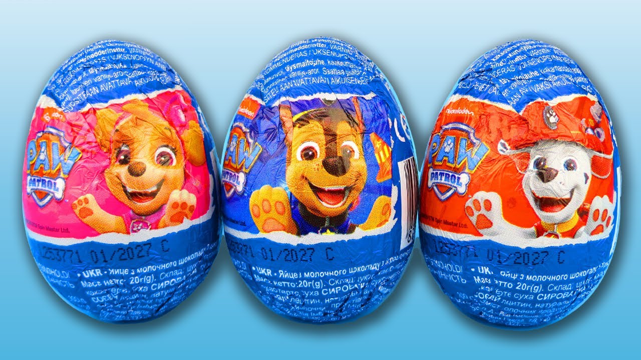 3 Paw Patrol Surprise Eggs Zaini Italy ASMR Unboxing Inspiring No Talking Video