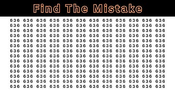 CAN YOU FIND THE MISTAKE GENIUS TEST || SPOT THE OPTICAL ILLUSION || Spot The Odd One Out Number .