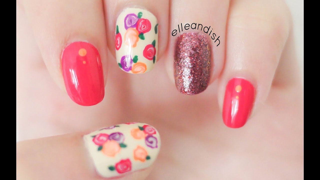 ✿ Easy Fall Floral Nails (No Nail Tools!) ✿