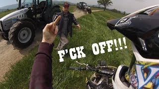 Angry Man Attack Dirt Biker with Tractor! Stupid People 2022