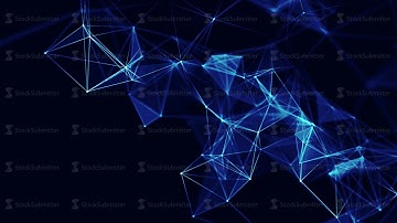 Blue network connection animation concept. Geometric background for Social media design concept. 4k