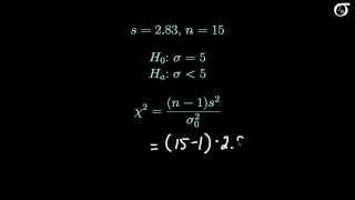 Inference for One Variance: An Example of a Confidence Interval and a Hypothesis Test @jbstatistics