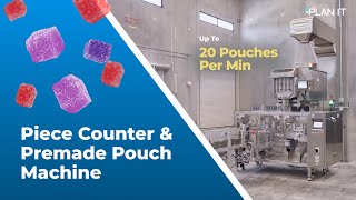 EcoBagger Mini + EliteCount  Automatic Gummy Counting & Premade Pouch Packaging (Up to 20 PPM)
