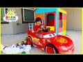Ryan Pretend Play House with Lightning McQueen!!