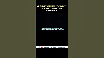 Ap Eapcet Required Documents For BIPC Counselling ( B Pharmacy ) | YoursMedia | Ap Eamcet