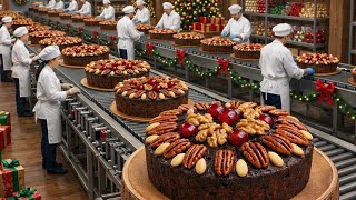 Inside the Christmas Cake Factory|  The Hidden Process Behind Fruit Cakes | FULL PROCESS