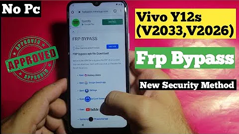 Vivo Y12s V2033,V2026 Frp Bypass Google Gmail account remove