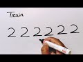 How To Draw A Train From Number 22 22 22 How To Make Train Drawing Easy Step By Step Easy Drawing 