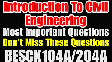 VTU Introduction To Civil Engineering Important Questions | BESCK104A Imp Questions | Infogoal