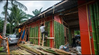 Two orphans renovate and build a house out of wood in the forest