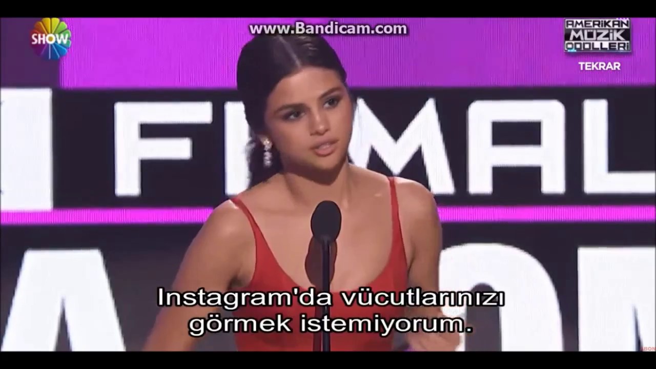 Selena Gomez AMA's 2016  efsane konuşma (Türkçe Altyazı)