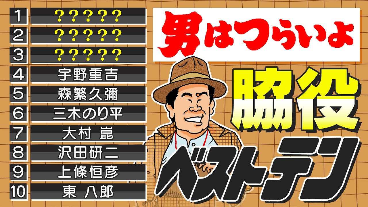 【名脇役と言えば？】馬場康夫が選ぶ『男はつらいよ』男性名脇役ベスト10【沢田研二】【大村崑】【三木のり平】【森繁久弥】【志村喬】