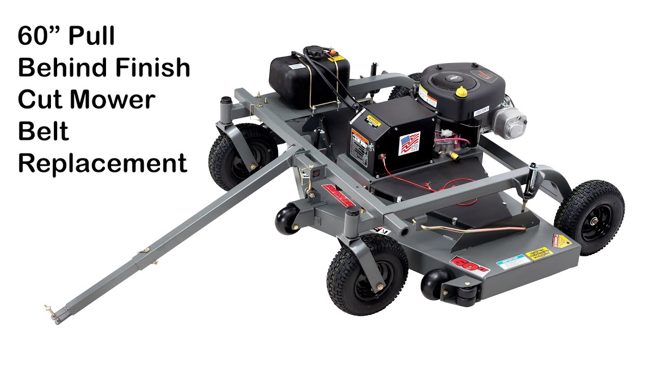 Swisher 60" Pull Behind Finish Cut Mower Belt Replacement - YouTube