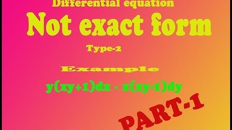 VTU Engineering Maths 1 Not exact equation type 2 example (PART-1)