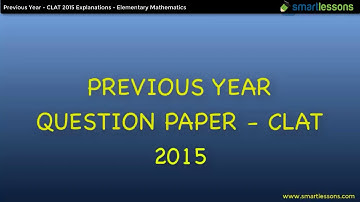 CLAT 2008-2017 Q&A - Elementary Mathematics