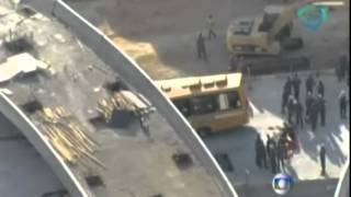 Colapsa puente vehicular en Belo Horizonte, Brasil, dejando dos muertos y 19 heridos