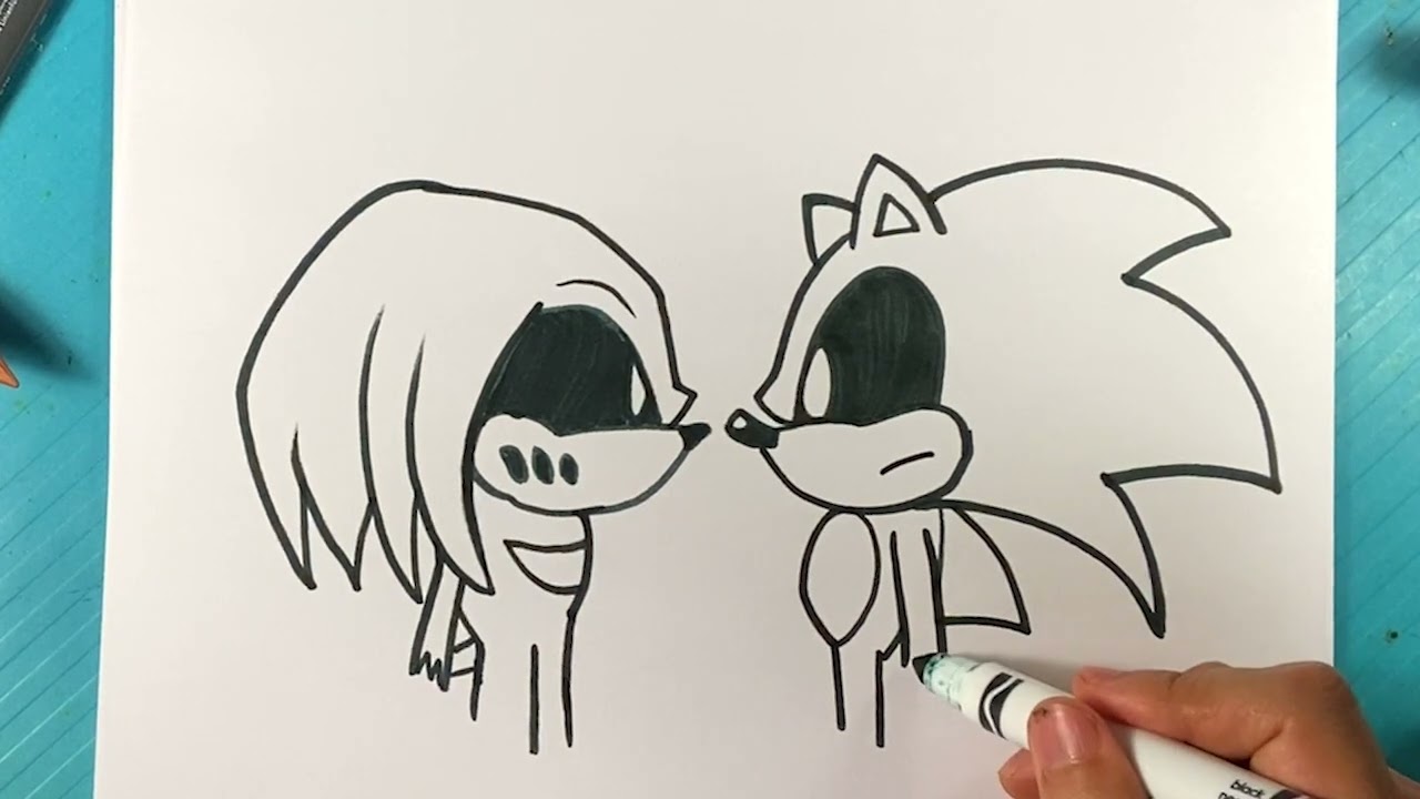 How to draw Majin Sonic (Vs. Sonic.Exe) - SketchOk