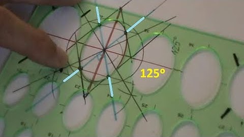Ejes conjugados a 125º en plantilla de elipses: construcción