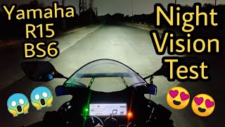 Yamaha R15 BS6 Headlight Night Vision Test - Better than Apache & X-Blade ??
