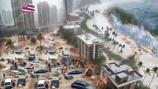 Hawaii is Sinking! Crazy Floods water sweeps cars houses into the ocean in Oahu