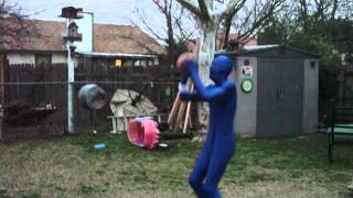 Playing Basketball in morphsuits