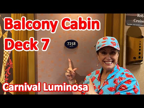 Carnival Luminosa Cabin Tour - A Look Around Balcony Cabin 7258 on Deck 7 of the Carnival Luminosa Video Thumbnail