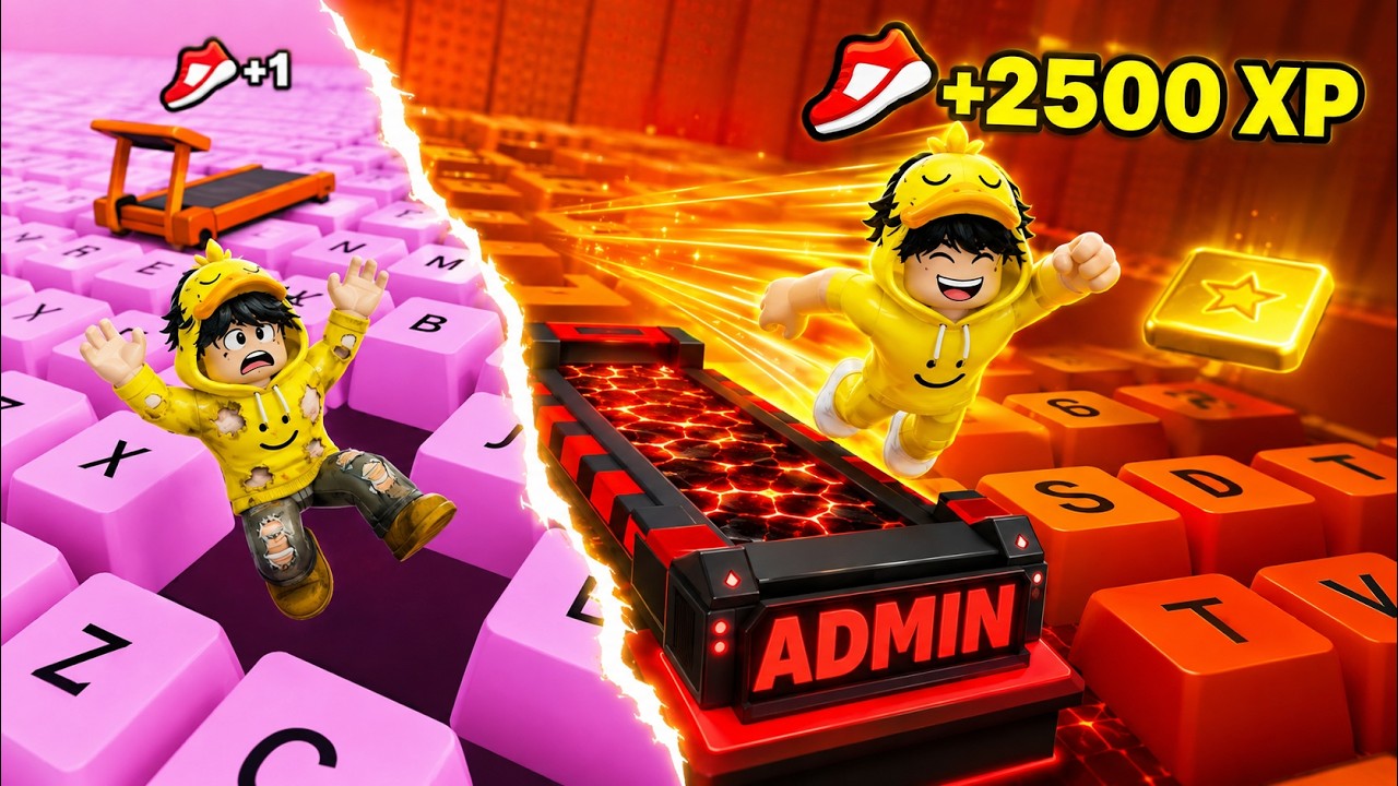 FINGI SER NOOB e ATIVEI ESTEIRA ADMIN no PARKOUR DE TECLADO!!