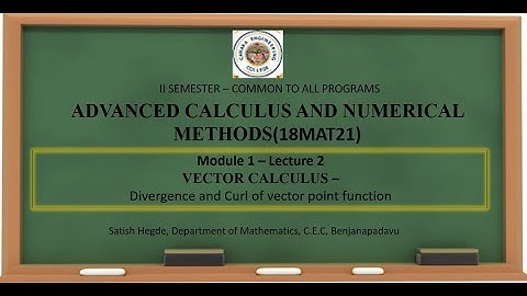 VTU ACNM18MAT21 M1 L2 DIVERGENCE AND CURL