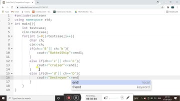 ID AND SHIP(FLOW010) - CODECHEF SOLUTION IN C++ || C++ TUTORIAL FOR BEGINNER