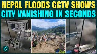 Nepal Flood CCTV Captures Terrifying Mudslide At Jilong Port, Buildings VANISH In Seconds