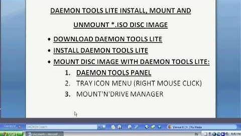 DAEMON TOOLS LITE INSTALL, MOUNT AND UNMOUNT *.ISO DISC IMAGE