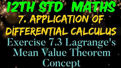 Tamilnadu 12th Standard Mathematics Chapter 7 Exercise 7.3 Lagrange