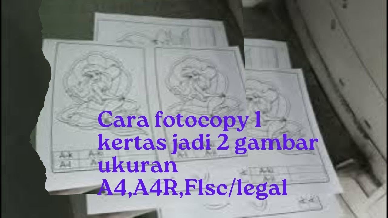Cara fotocopy satu kertas isi 2 gambar di mesin fotocopy Canon ira6255