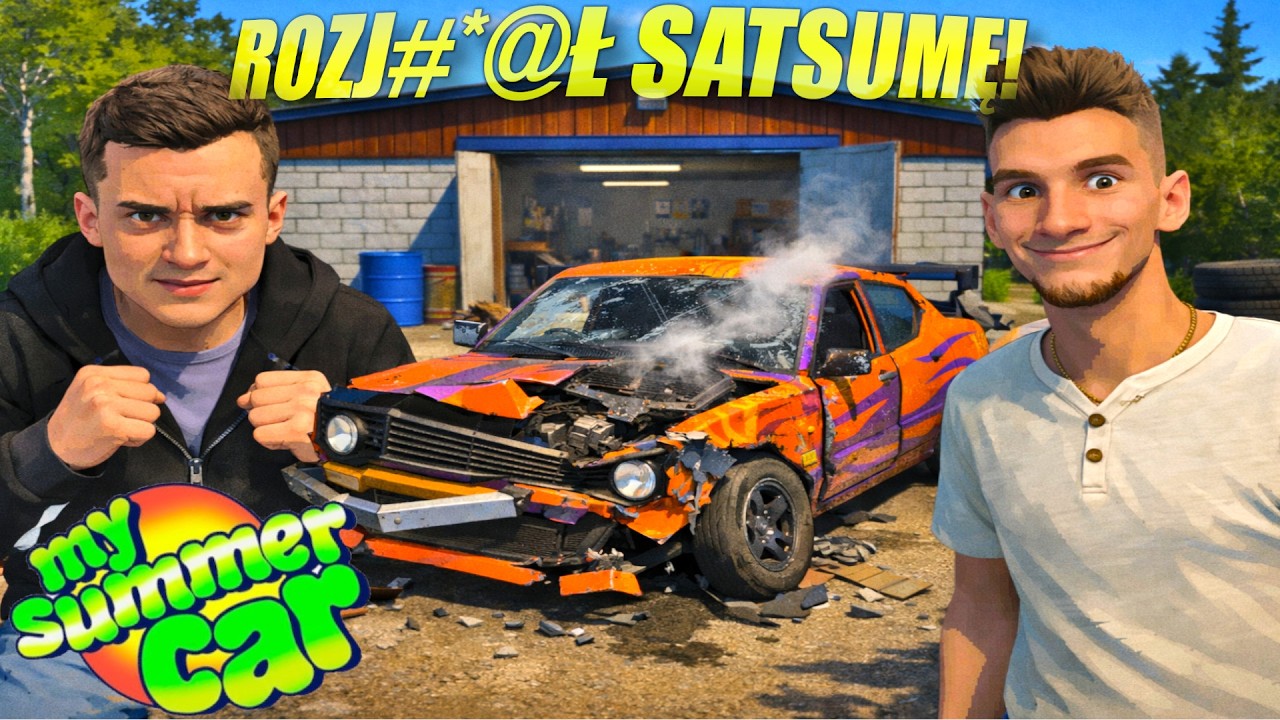 Koliz ROZP#*LIŁ Moją Satsumę!  - My Summer Car! Multiplayer z Kolizem!