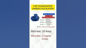 3 phase 5 hp motor current calculation #shorts #motorcurrentcalculation #electricalwork #electrical