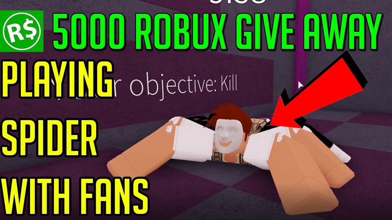 5000 Robux Giveaway Spider With Fans Youtube - 5000 robux photo