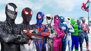 What If 7 SPIDER MAN in 1 HOUSE ??? || Hey All SuperHero , Go To Trainning Nerf Gun !!