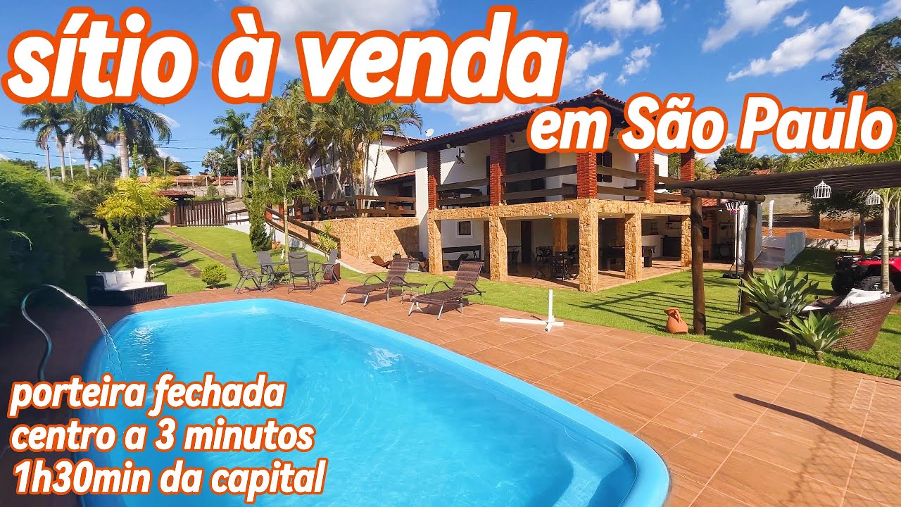 142- VENDIDO - SÍTIO À VENDA EM SÃO PAULO PORTEIRA FECHADA CENTRO CIDADE A 3 MINUTOS 