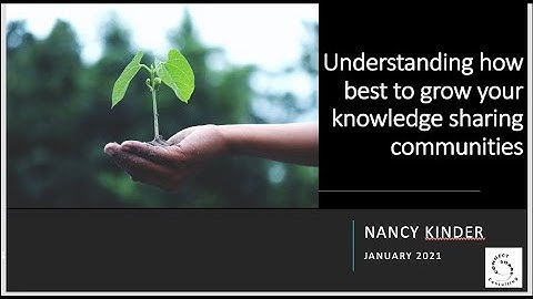 Webinar 2 - Growing - introduction to community management