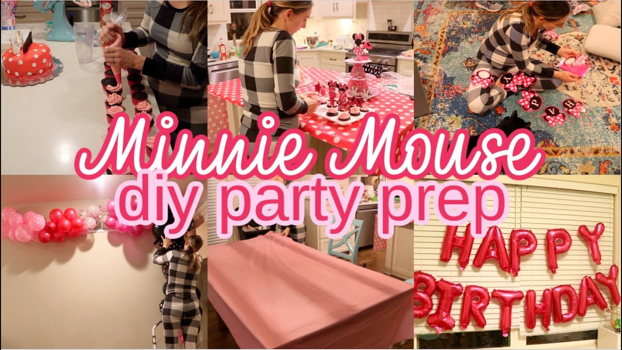 MINNIE MOUSE PARTY PREP PART 2  | DIY AT HOME BIRTHDAY PARTY MINNIE MOUSE THEME