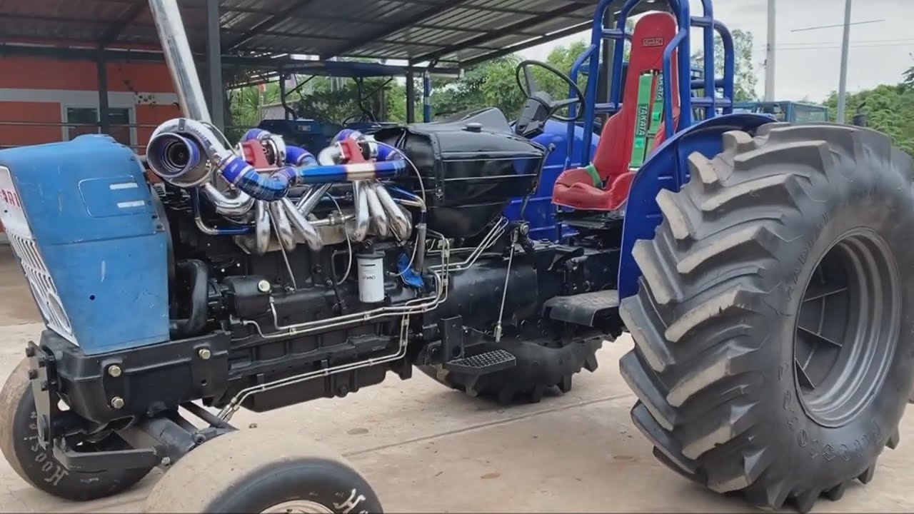 TRACTOR Triple TURBO Dragster FORD 5000 Modified YouTube